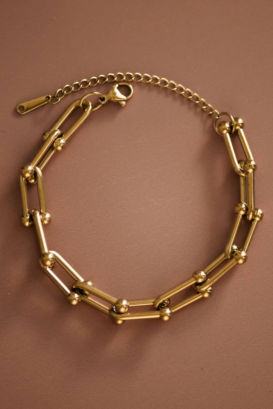18K Gold Plated Ball and Chain Bracelet