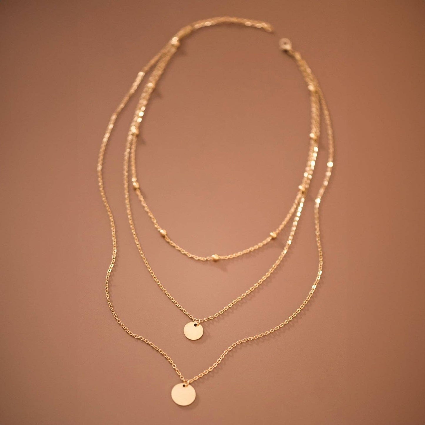 18K Gold Plated Triple Chain Necklace