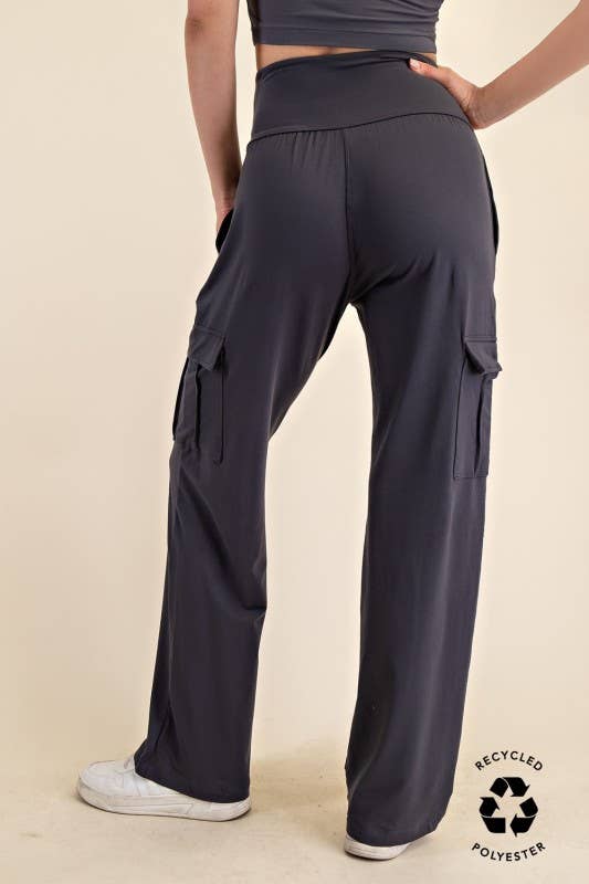 Buttery Soft Legging Material High Waist, Straight Leg Cargo Pants