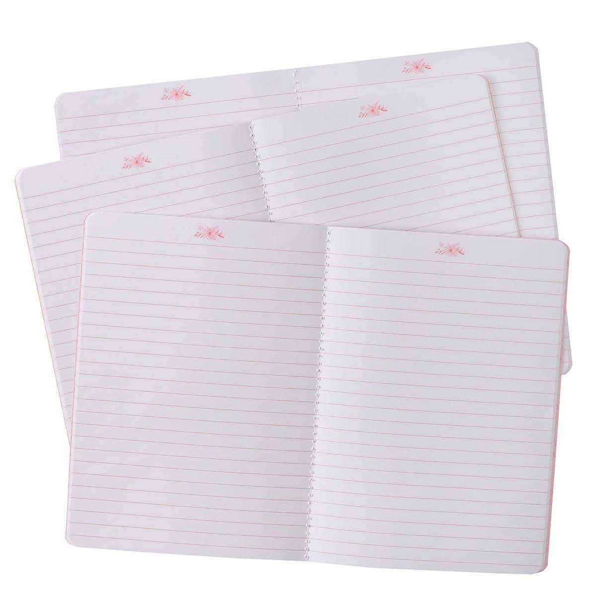 He Leads Me Pink Floral 3 Notebook Set - Psalm 23:2