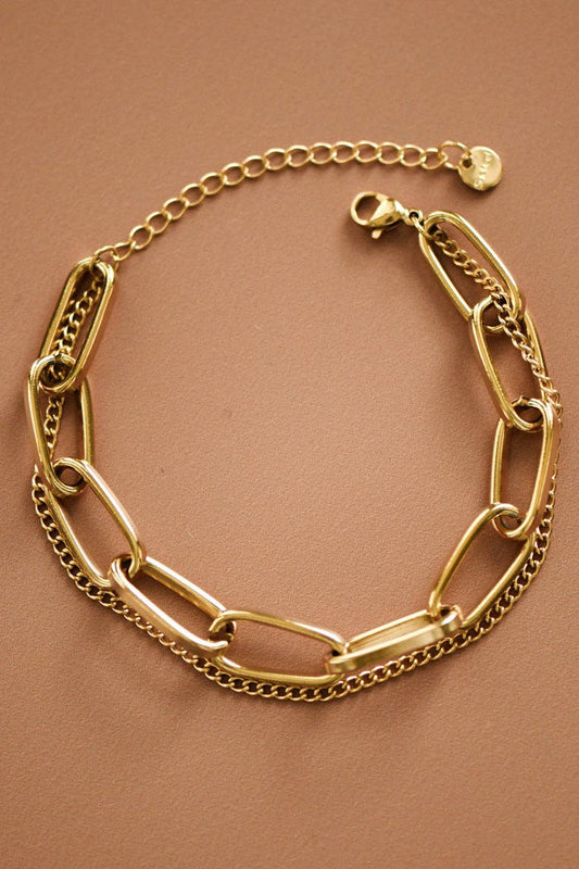 18K Gold Plated Double Chain Bracelet