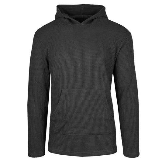 Men's Waffle Knit Thermal Pullover Hoodie