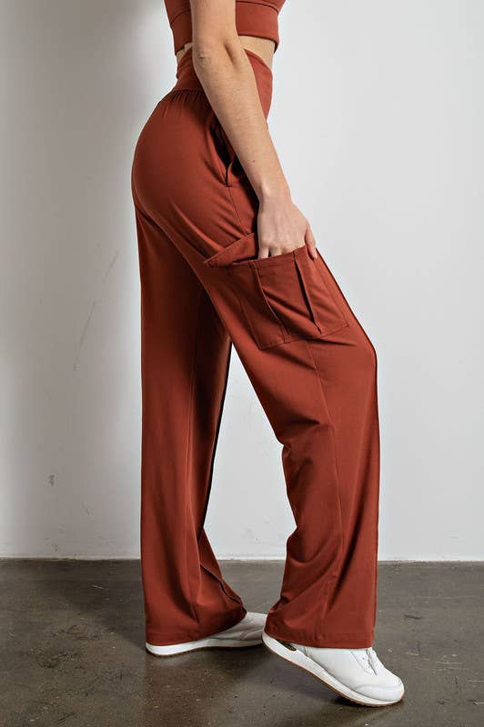 Buttery Soft Legging Material High Waist, Straight Leg Cargo Pants