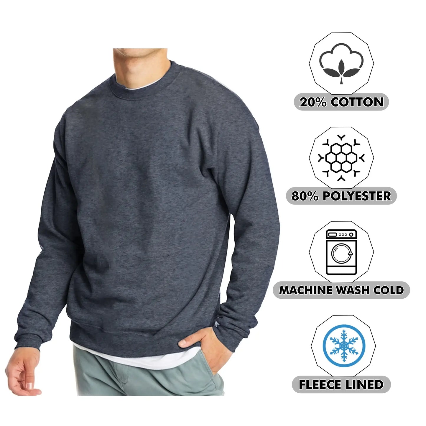 Crew Neck Fleece Sweatshirt