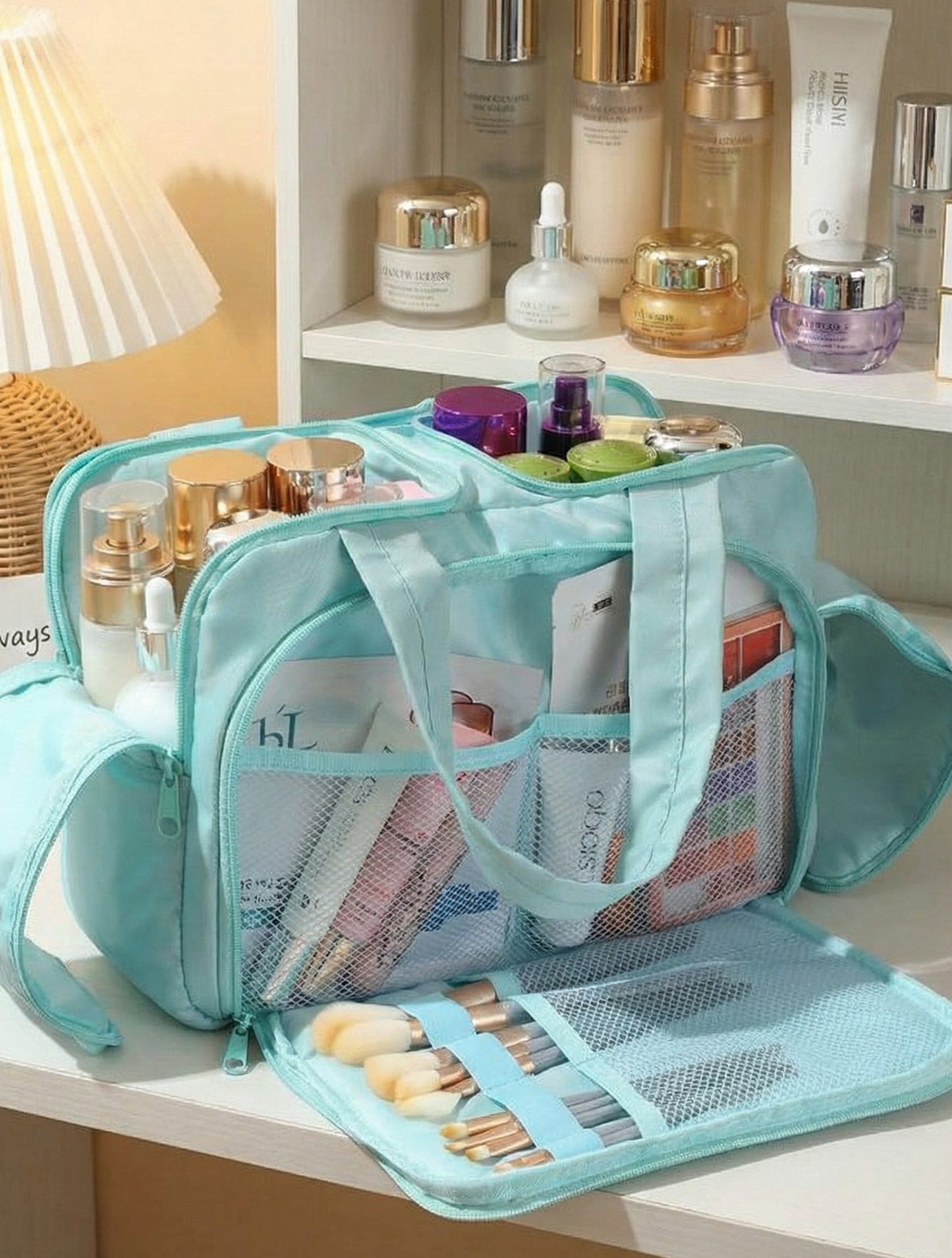Multi-Compartment Makeup Travel Bag