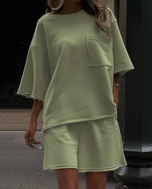 Terry Knit T & Shorts Set