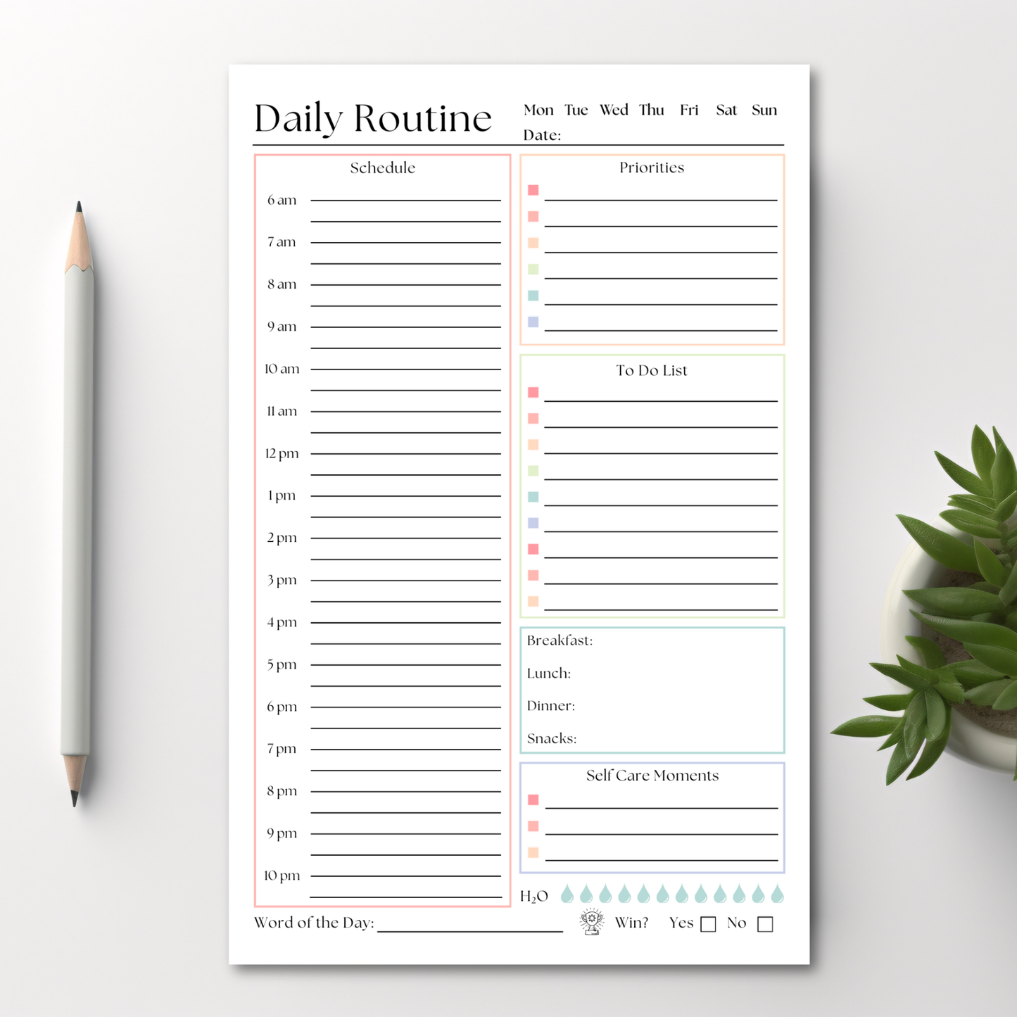 Daily Routine To-Do List Planner: 50 Page Tear-Off Notepad