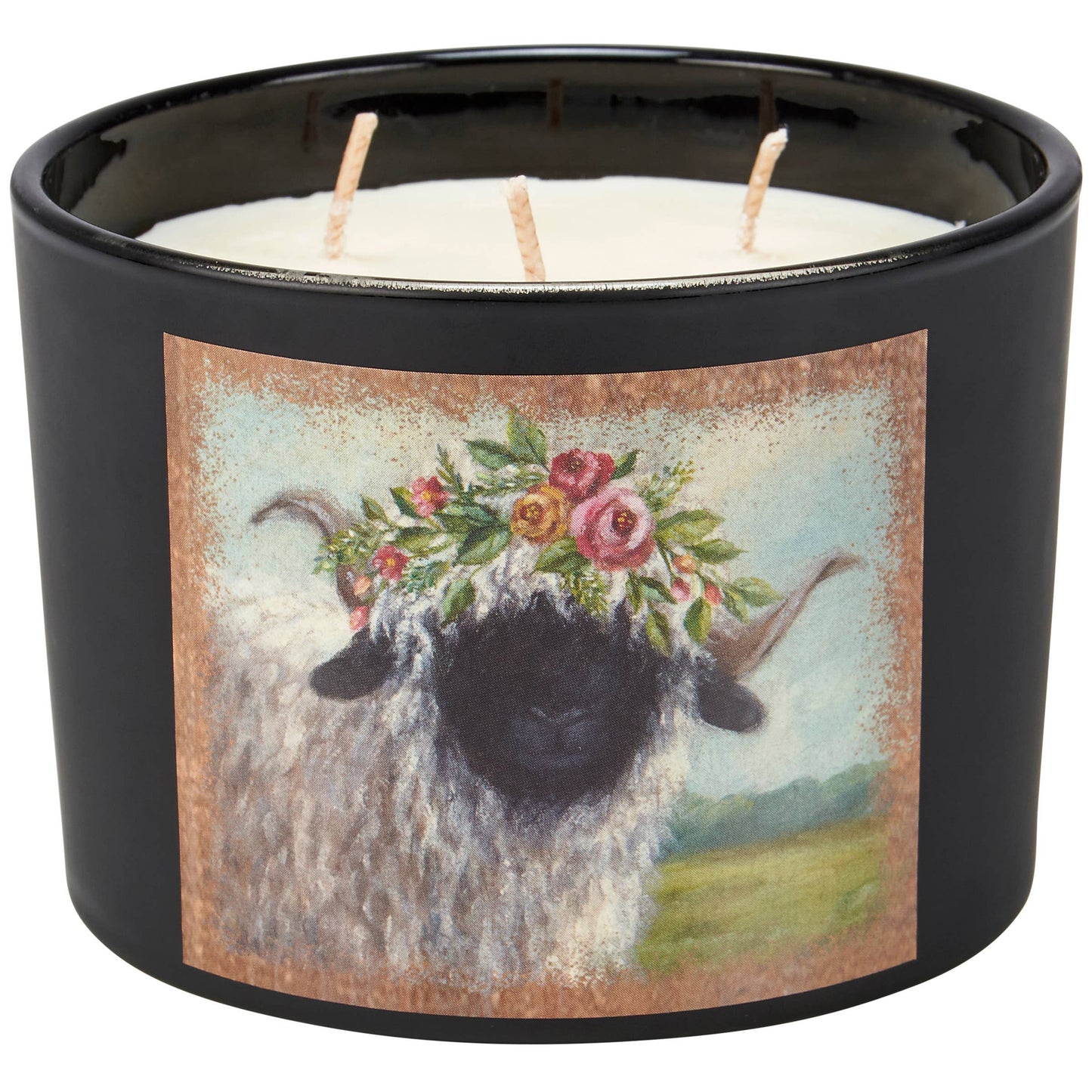 Floral Crown Sheep Candle