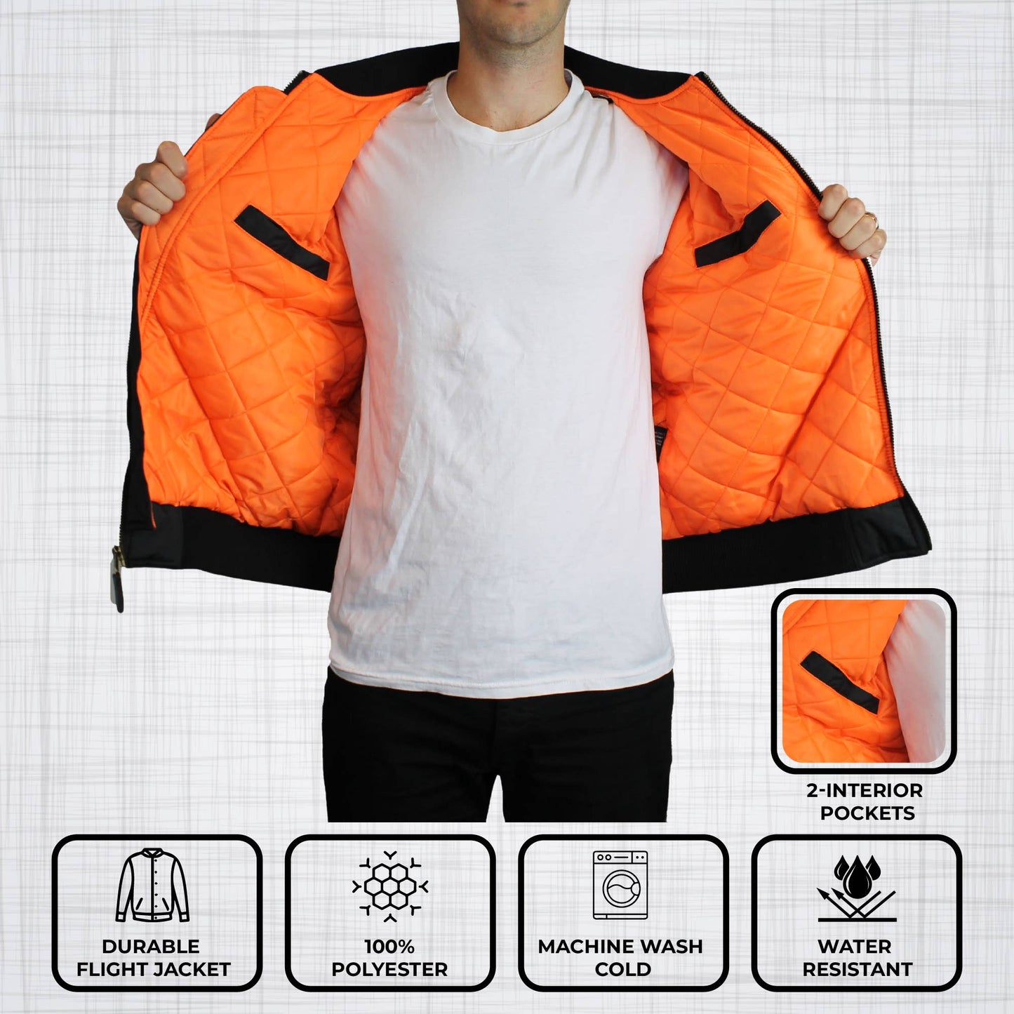 Men's Heavyweight MA-1 Flight Bomber Jacket