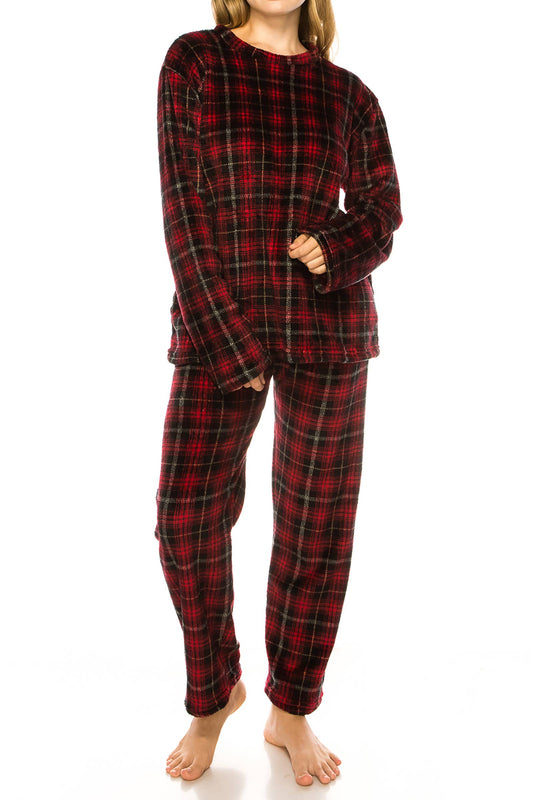 Clan Wallace Plaid Microfleece Lounge Pajama Set