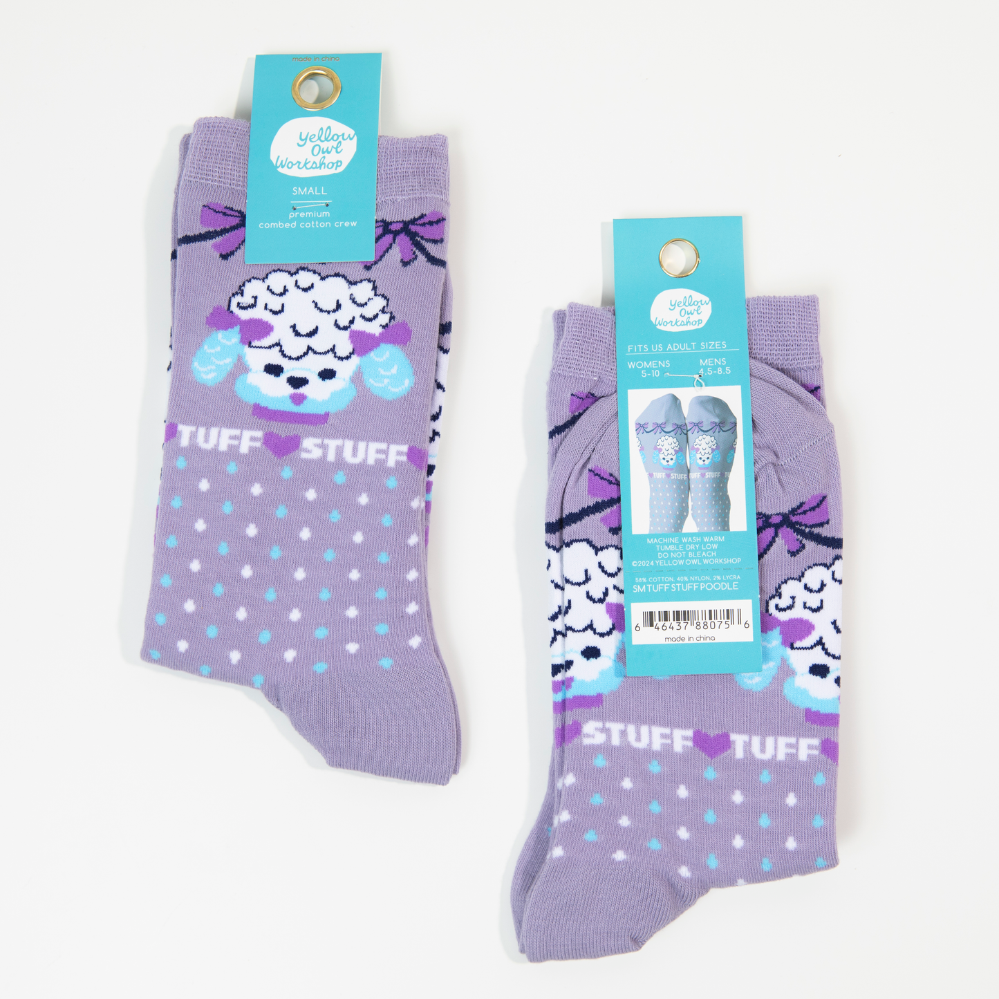 Crew Socks - Purple Poodle