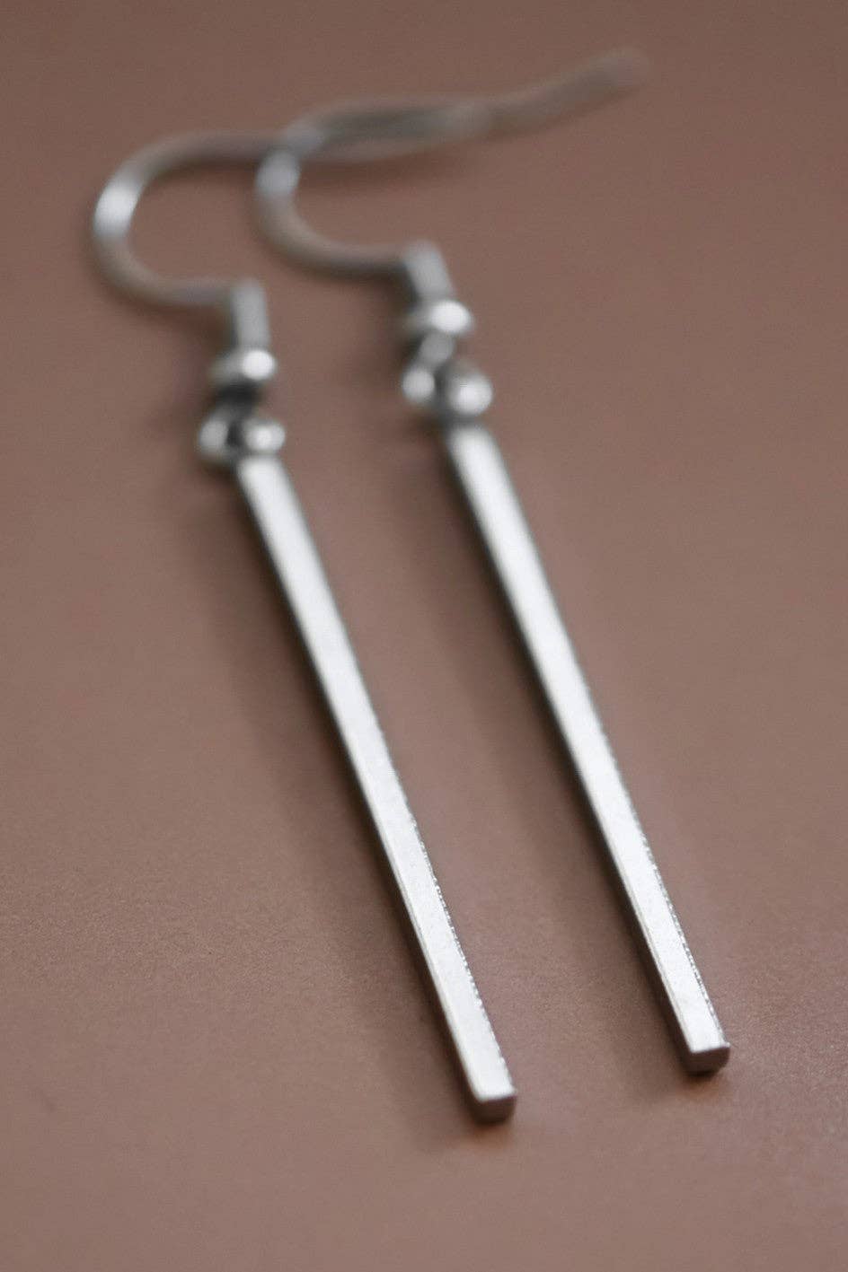 Silver Bar Drop Earrings